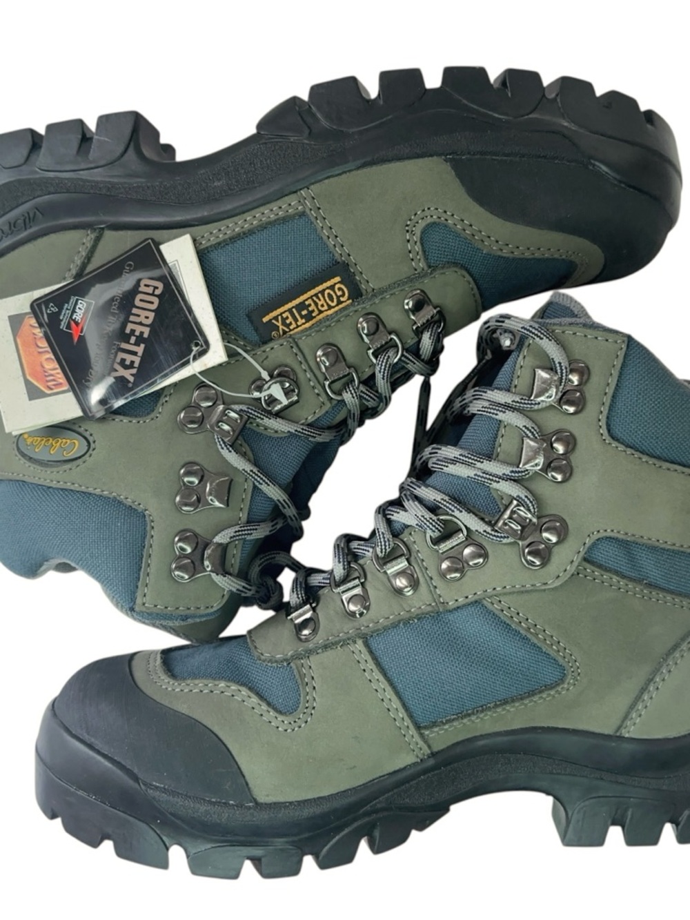 Cabela's Hiking Boots Womens Size 9 Gore-Tex Vibram Sole Leather Olive Green NEW - Picture 4 of 7
